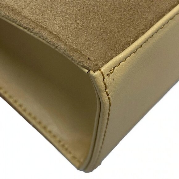 Auth Burberry Light Brown Brown Bordeaux Leather Suede Handbag - Picture 9 of 16